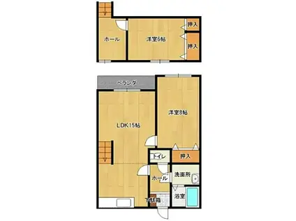 サンライズ上津II(2LDK/1階)の間取り写真