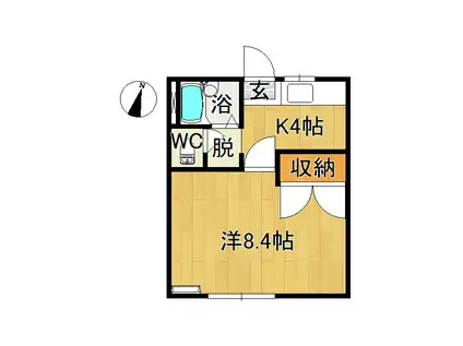 フレール城東(1K/2階)の間取り写真