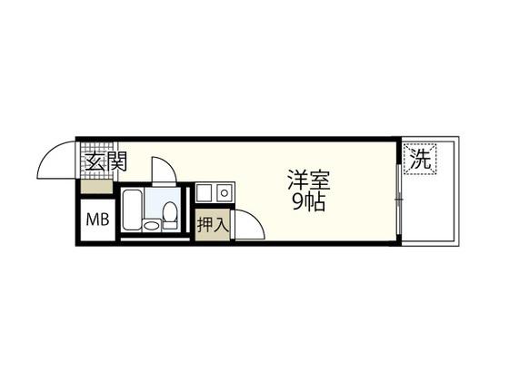 KDコーポ2(ワンルーム/4階)の間取り写真