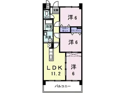 パールヒルズ大森(3LDK/6階)の間取り写真