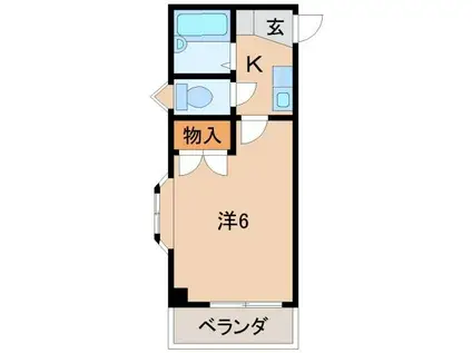 スカイビュー(1K/4階)の間取り写真