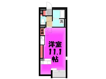 ミルティユ(ワンルーム/2階)の間取り写真