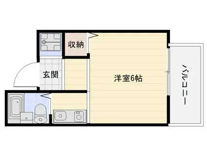 B&ホワイトM(1K/9階)の間取り写真