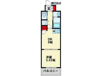 リード大手町(1DK/3階)の間取り写真