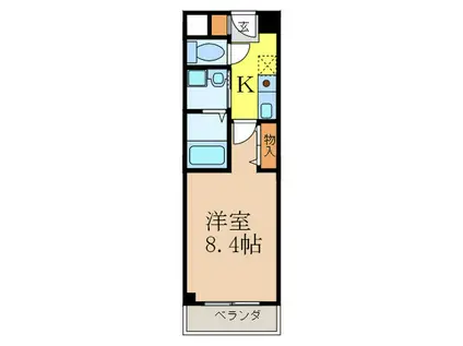 シャンピアコート茨木(1K/8階)の間取り写真