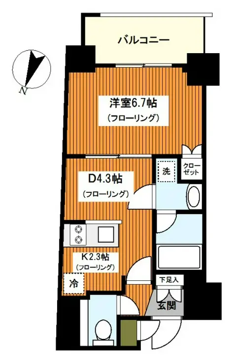 レジディア川崎 7階階 間取り