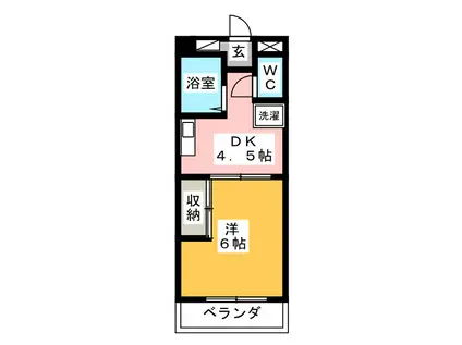 シャルマンA(1DK/3階)の間取り写真