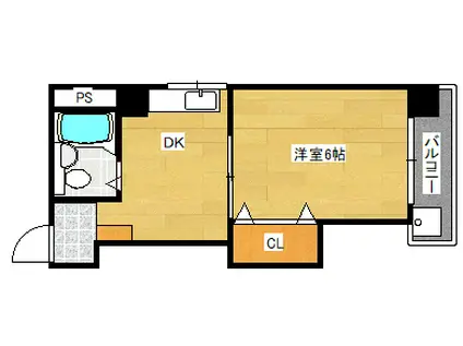 グリーンハウス(1DK/2階)の間取り写真