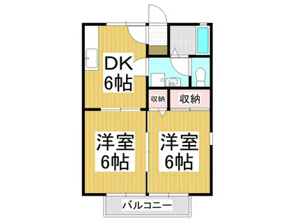メゾンT&K A棟(2DK/1階)の間取り写真