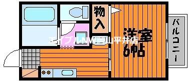コーポ橋本(1K/2階)の間取り写真