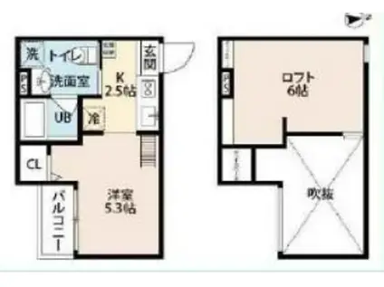 アキラ大阪(1K/1階)の間取り写真