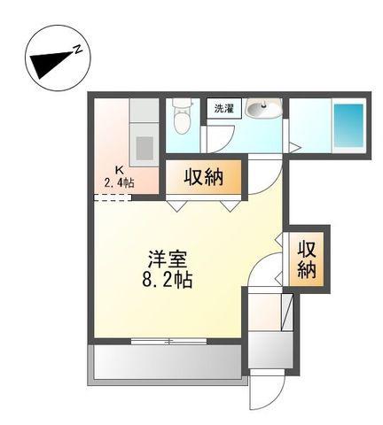 グレイシャス”N”(1K/1階)の間取り写真