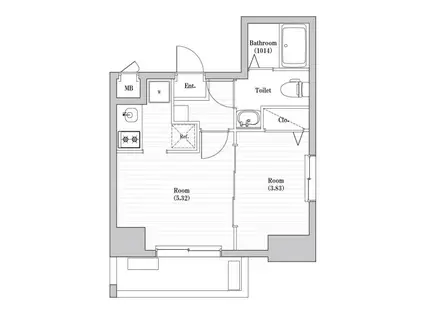 アーバハイツ六町2号館(2K/6階)の間取り写真