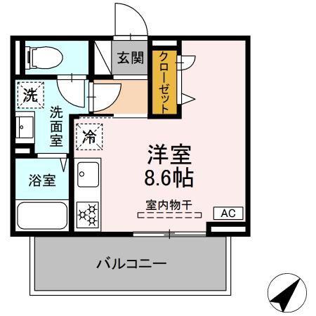 ポポンタ ミュー(ワンルーム/3階)の間取り写真