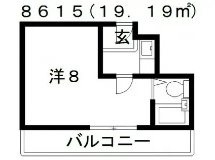 クレインファースト(1K/3階)の間取り写真
