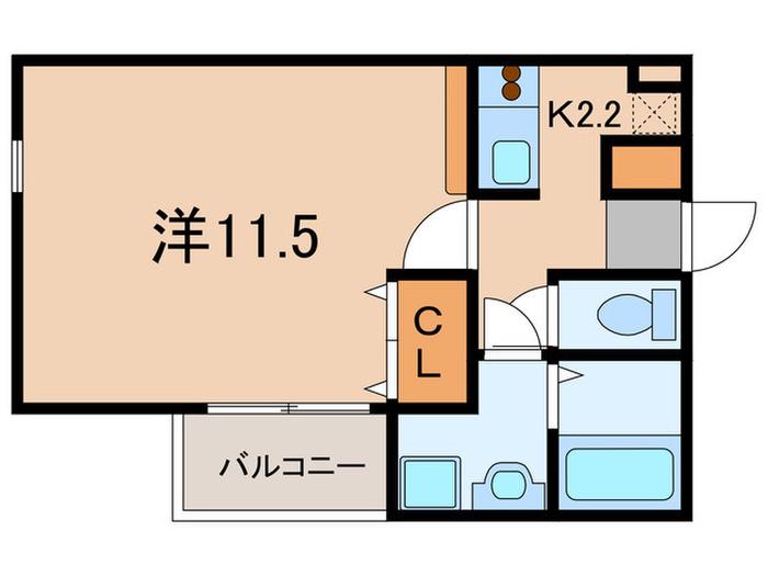 ブランシエ(1K/2階)の間取り写真