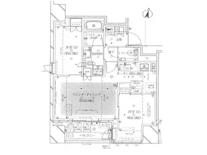 宮益坂ビルディング ザ・渋谷レジデンス(2LDK/15階)の間取り写真