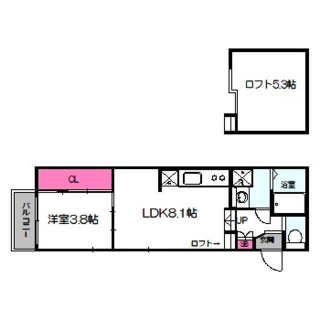 SQUAREWOOD OMIYA(1LDK/1階)の間取り写真