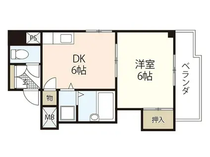 LAND MARK 横川(1DK/3階)の間取り写真