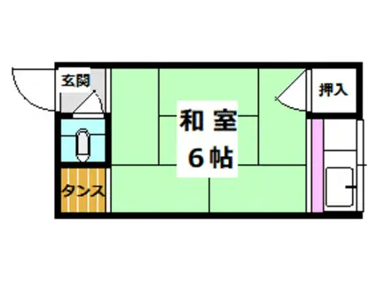 田中アパート(ワンルーム/1階)の間取り写真