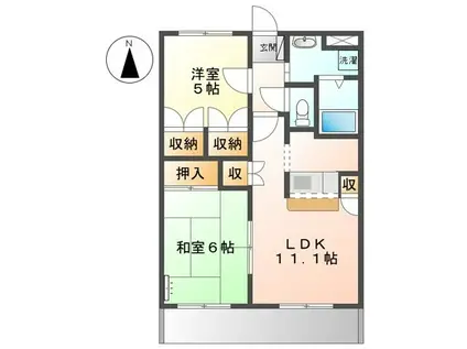 サブリメイト(2LDK/1階)の間取り写真