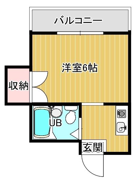 グラシィオ中久世(1K/2階)の間取り写真