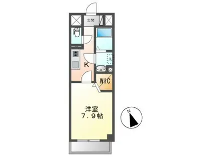 エムズテラス(1K/2階)の間取り写真