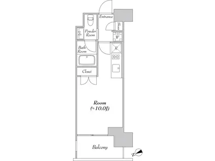 カナルフロント芝浦(ワンルーム/8階)の間取り写真