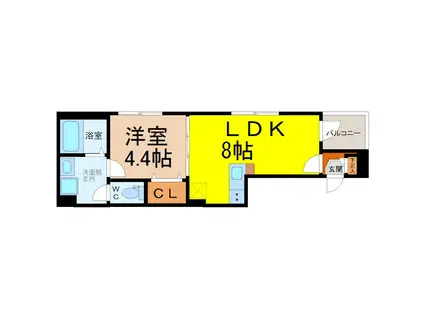 CANNA (1LDK/3階)の間取り写真