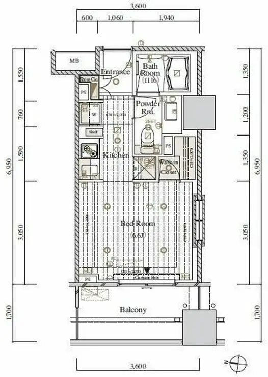 レグノ・セレーノ 7階階 間取り