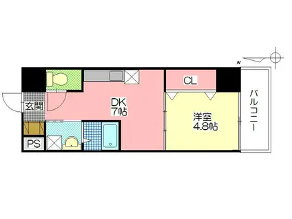 トレステーラ ソラテリエ春木(1DK/1階)の間取り写真