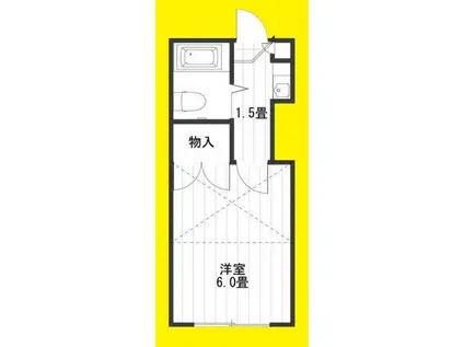 オルオル城南(1K/1階)の間取り写真