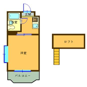 コナビック西塚II(1K/1階)の間取り写真