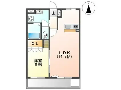 ESPOIR HILLS(1LDK/3階)の間取り写真