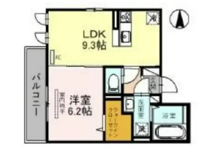 D-ROOM SMILE(1LDK/3階)の間取り写真