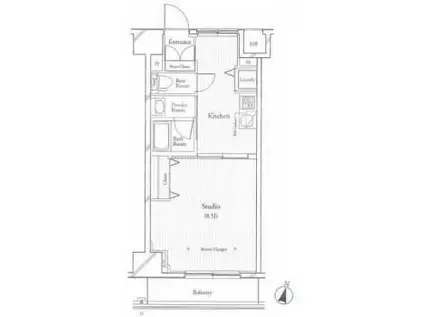 フィットエル仙台一番町(1K/9階)の間取り写真