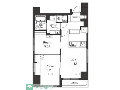 BELLEVIAGE KURAMAE(2LDK/9階)の間取り写真