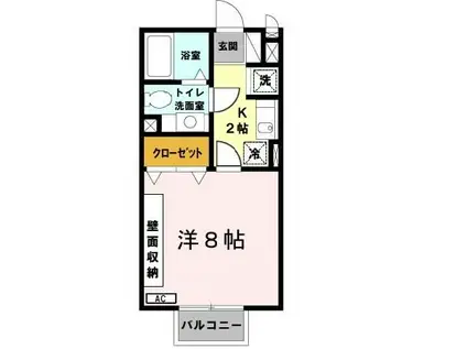 ヴェルドミールI(1K/1階)の間取り写真