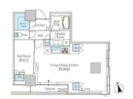 ベルファース芝浦タワー(1LDK/26階)の間取り写真