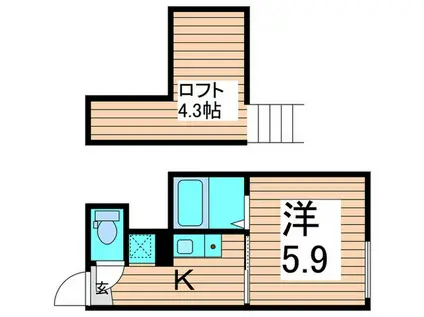 ル・レーヴ亀有(1K/1階)の間取り写真