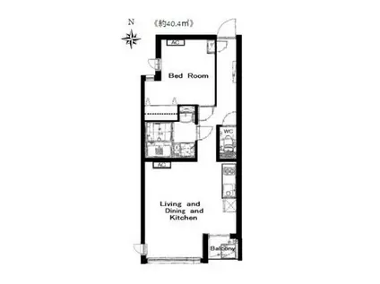 カーサ麻布アネックス(1LDK/4階)の間取り写真
