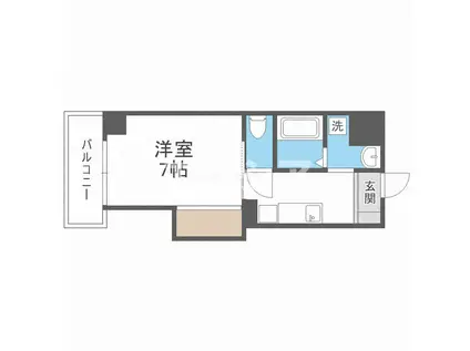 みおつくし鷺洲(1K/9階)の間取り写真