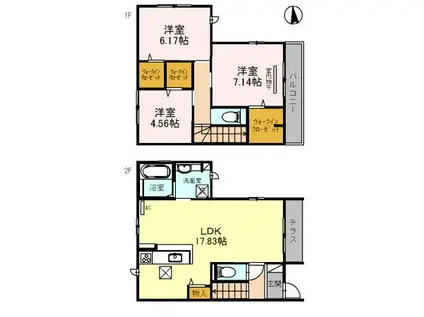 セジュール茨木駅前(3LDK/1階)の間取り写真