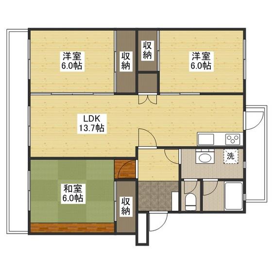 KSB KAIROEN C棟(3LDK/4階)の間取り写真