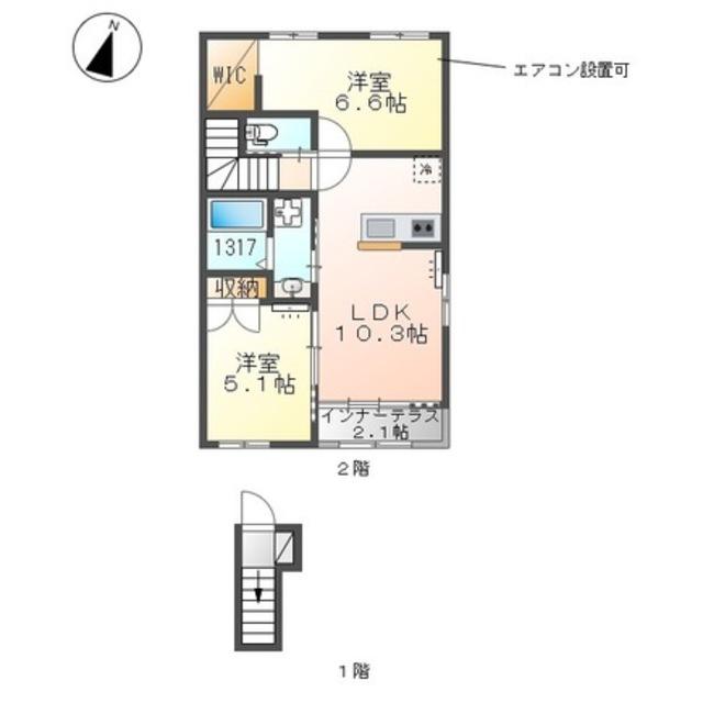 スターパレットIII(2LDK/2階)の間取り写真