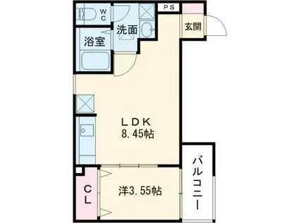 FSTYLE藤井寺道明寺2号館(1LDK/1階)の間取り写真