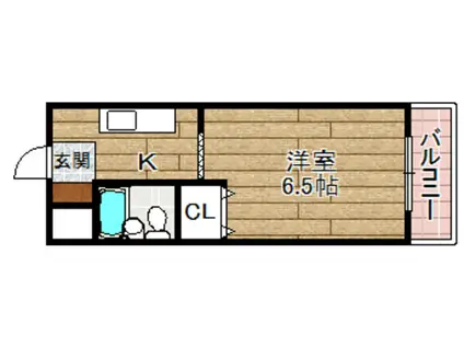 シャトレ富田(1K/3階)の間取り写真