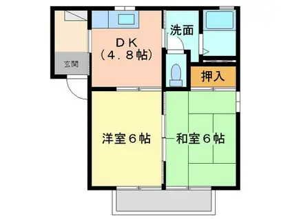 ポートシマダA棟(2DK/2階)の間取り写真