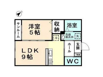 ブランネージュ(1LDK/1階)の間取り写真