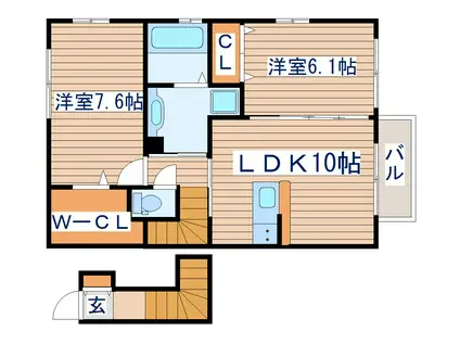 UNITY Α(2LDK/2階)の間取り写真